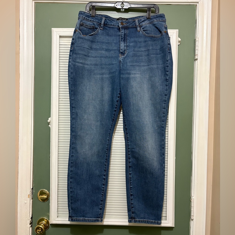 Judy Blue Jeans Womens Size 32 Boyfriend Fit Med Wash Blue Stretch - Picture 1 of 8